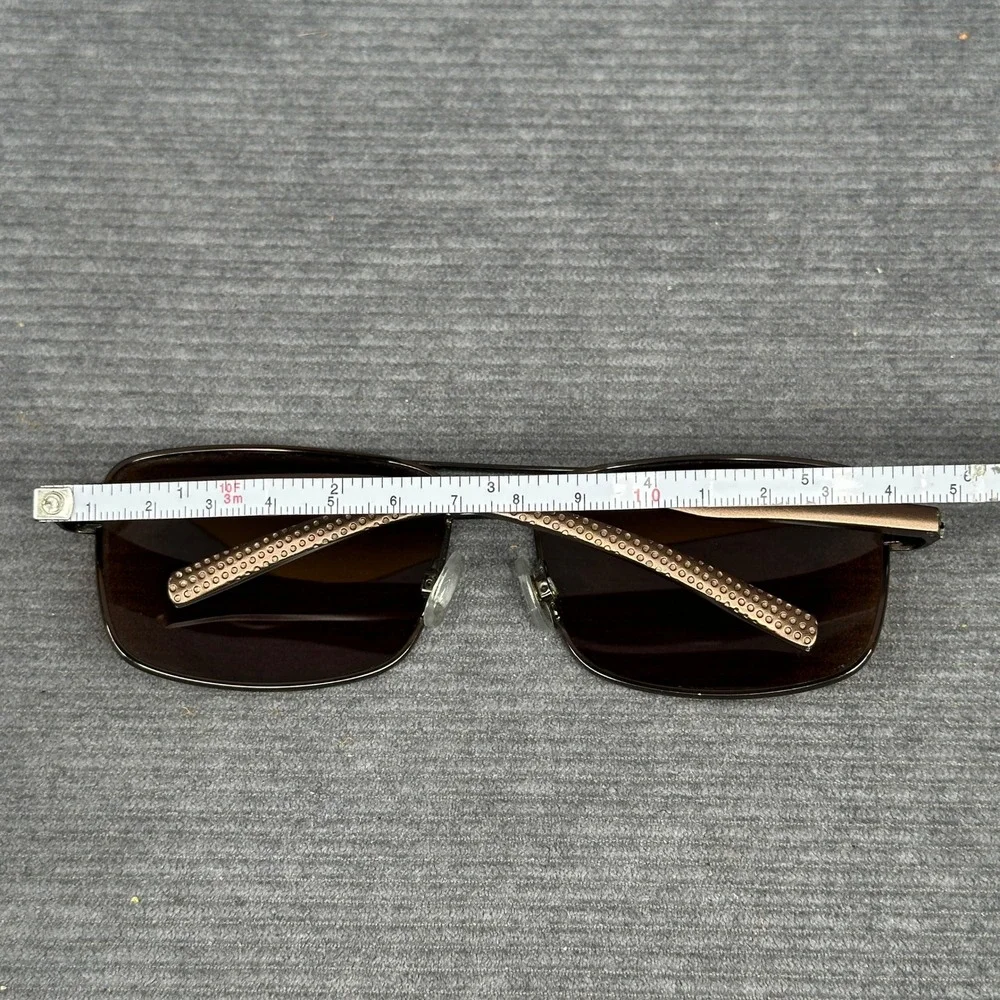 Foster Grant Rectangular Aviator Sunglasses Brown Metal Frame AL2172PL Y2k